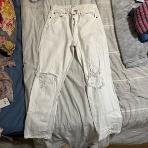 Agolde Women's Straight Leg Jeans in White